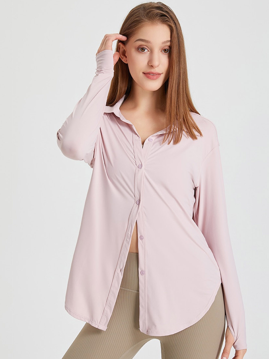 

JC Collection Spread Collar Shacket, Pink