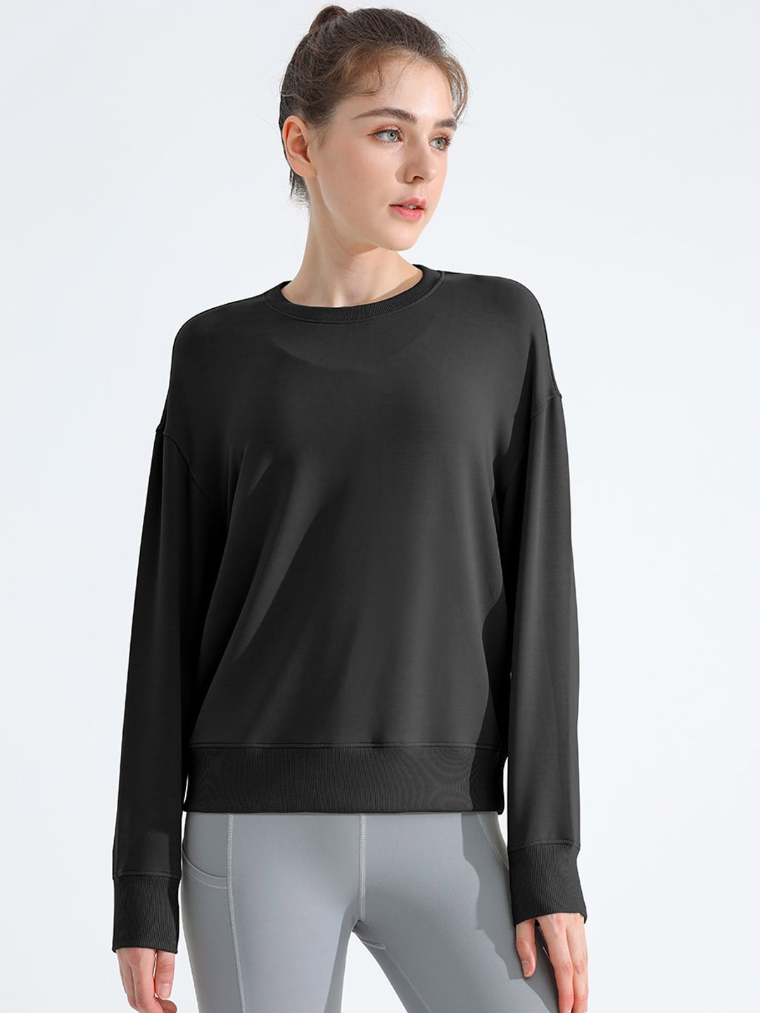 

JC Collection Round Neck Pullover, Charcoal
