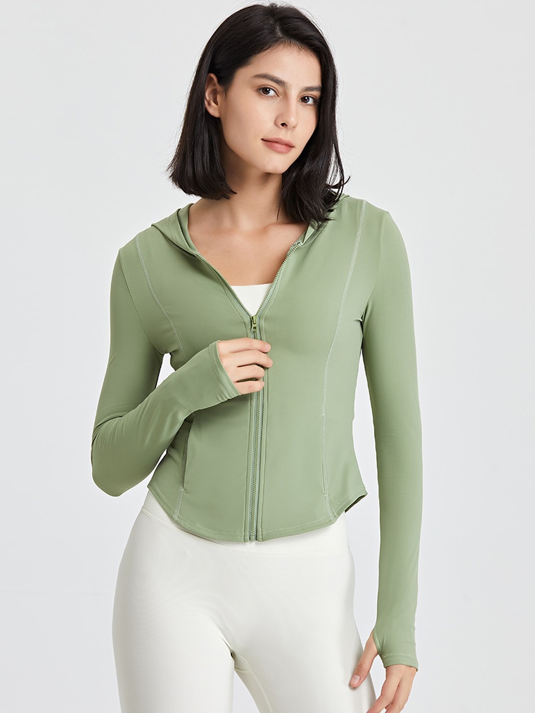 JC Collection Women Lightweight Rapid-dry Crop Sporty Jacket, Green