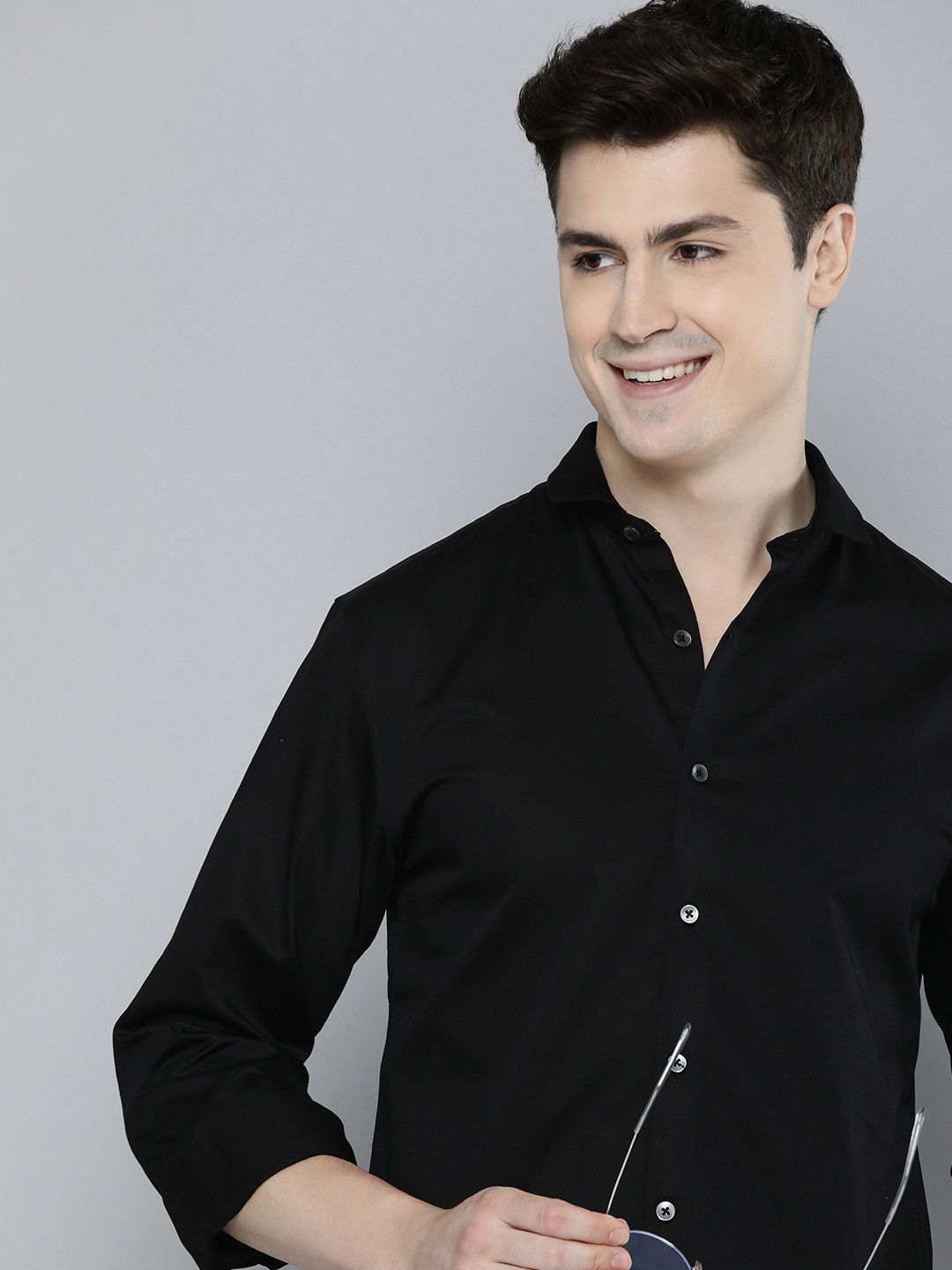 

Mast & Harbour Men Regular Fit Opaque Casual Shirt, Black