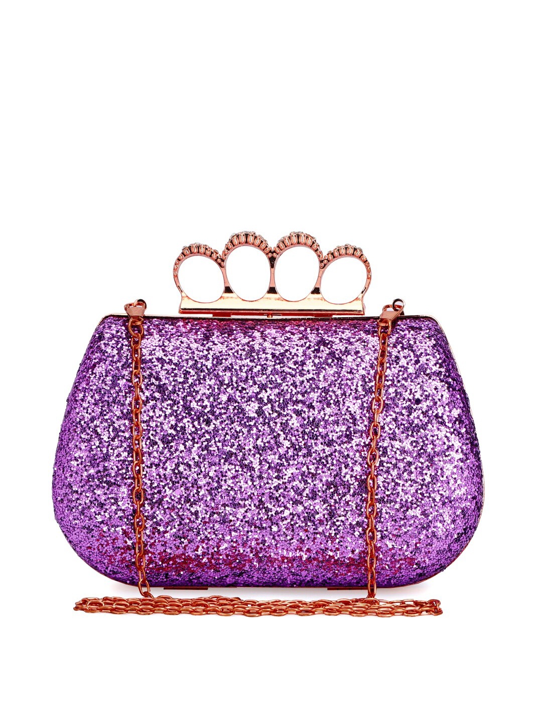 

Toobacraft Embellished Box Clutch, Purple