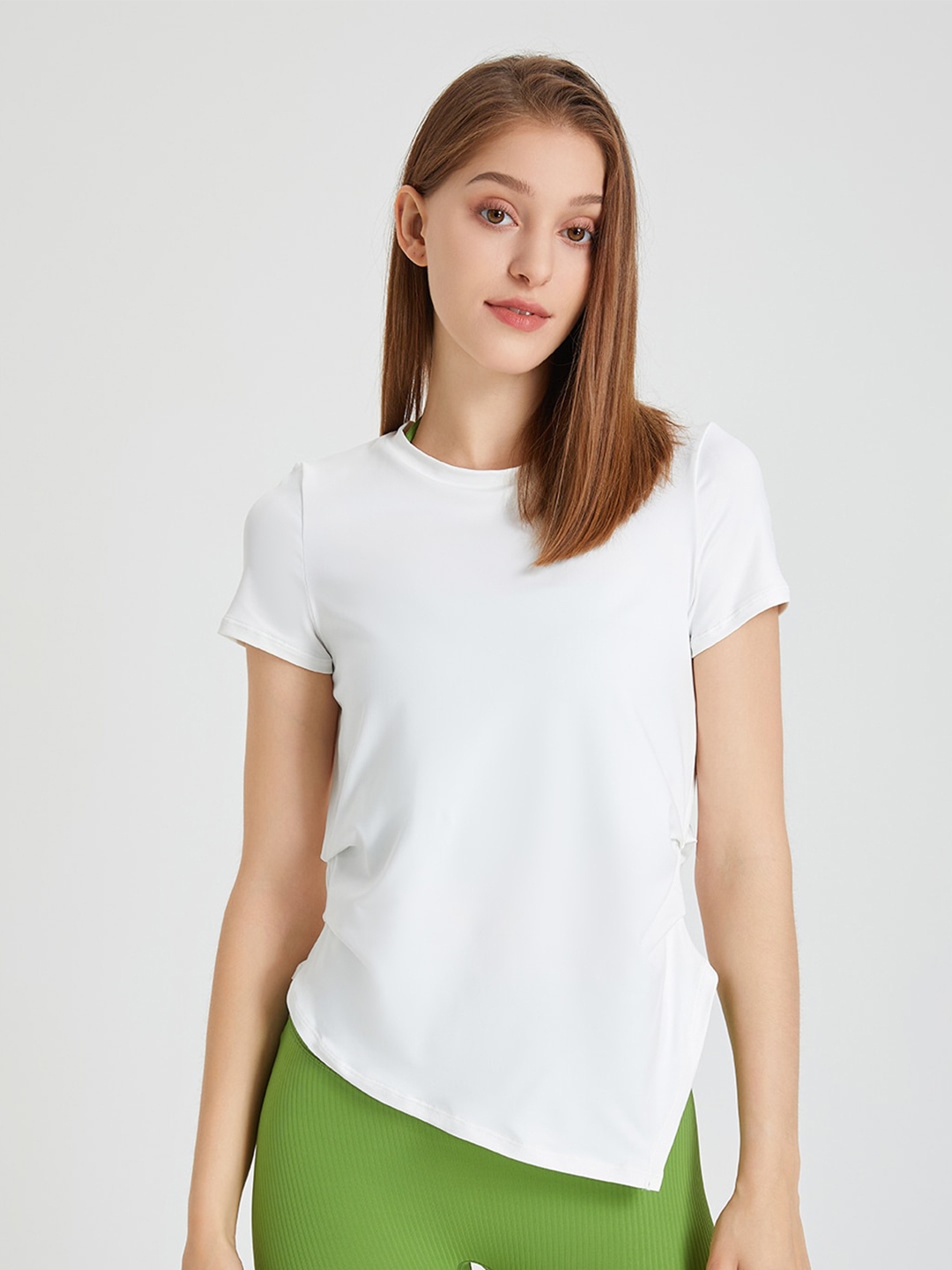 

JC Collection Round Neck Short Sleeve Casual Top, White