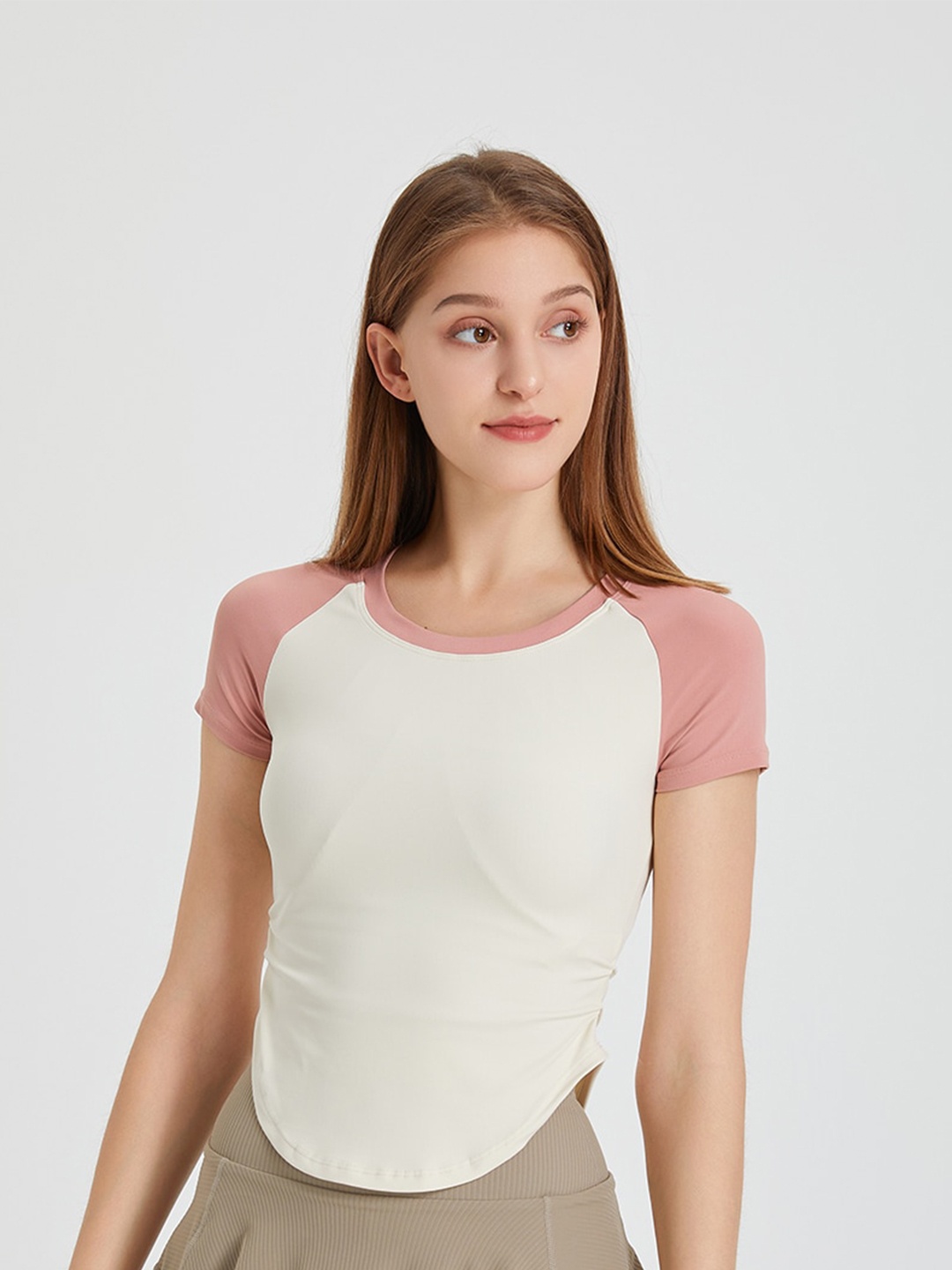

JC Collection Colourblocked Raglan Sleeves Top, Pink