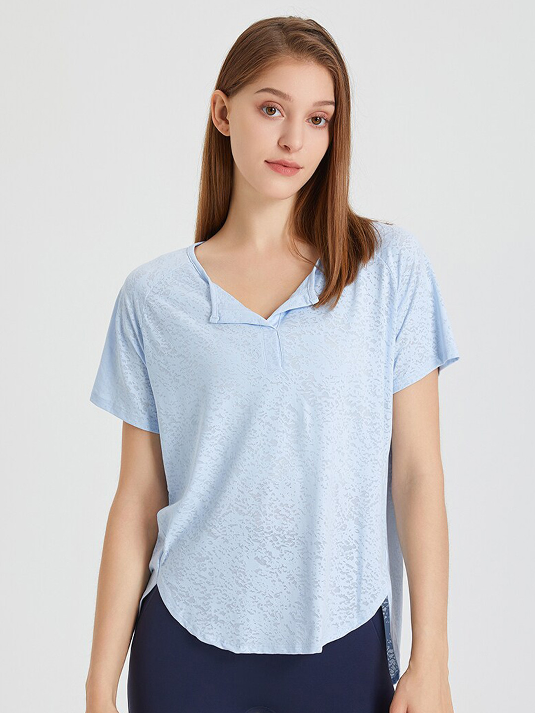 

JC Collection Abstract Printed Raglan Sleeves Top, Blue