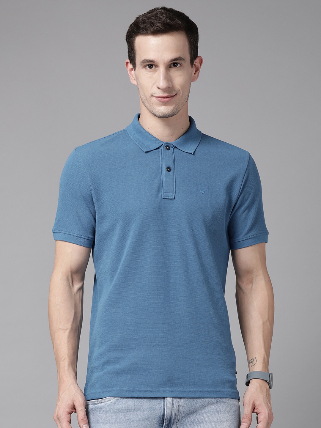 

Blackberrys Polo Collar Slim Fit Antibacterial T-shirt, Blue
