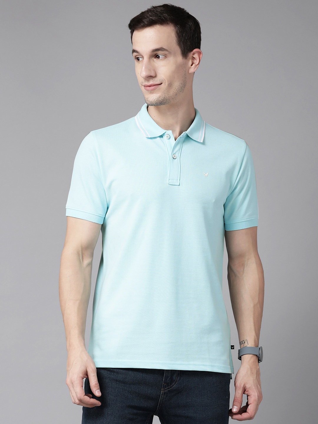 

Blackberrys Polo Collar Slim Fit Antibacterial T-shirt, Sea green