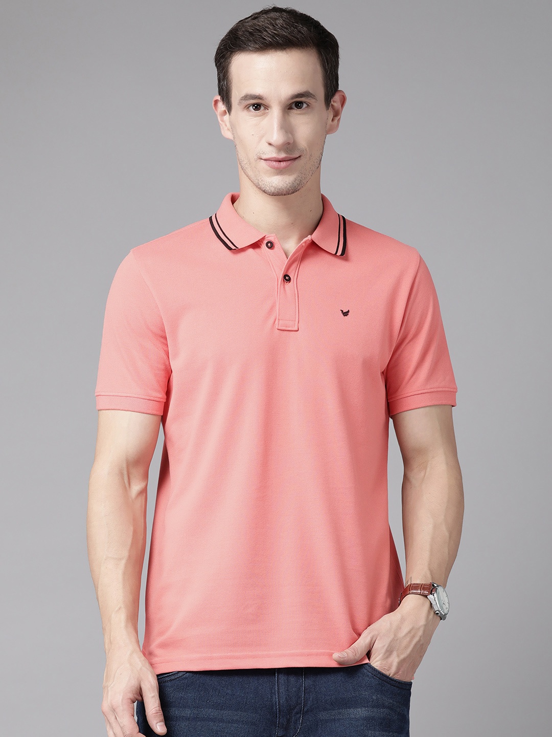 

Blackberrys Polo Collar Slim Fit Antibacterial T-shirt, Pink