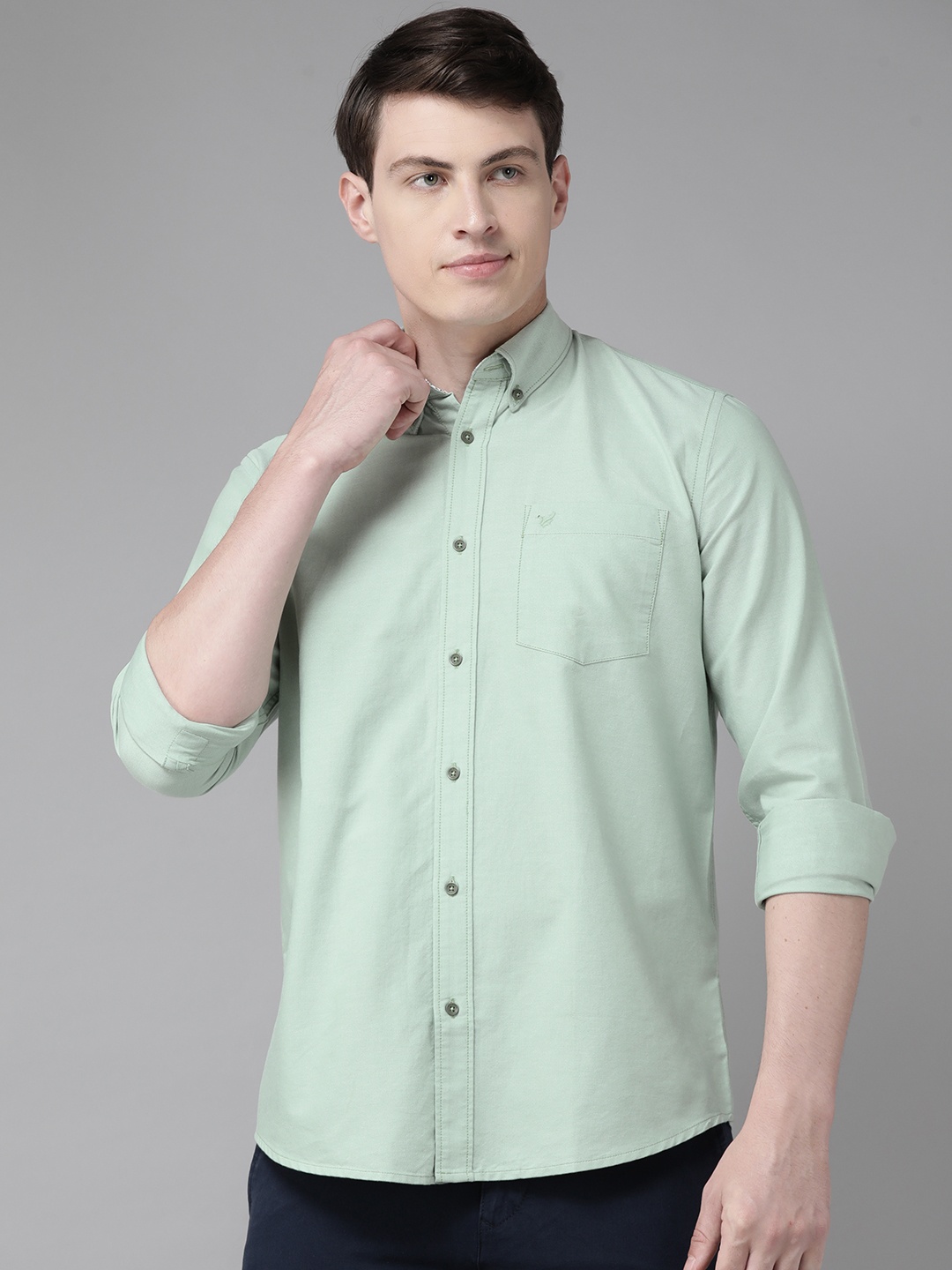 

Blackberrys Slim Fit Pure Cotton Casual Shirt, Sea green