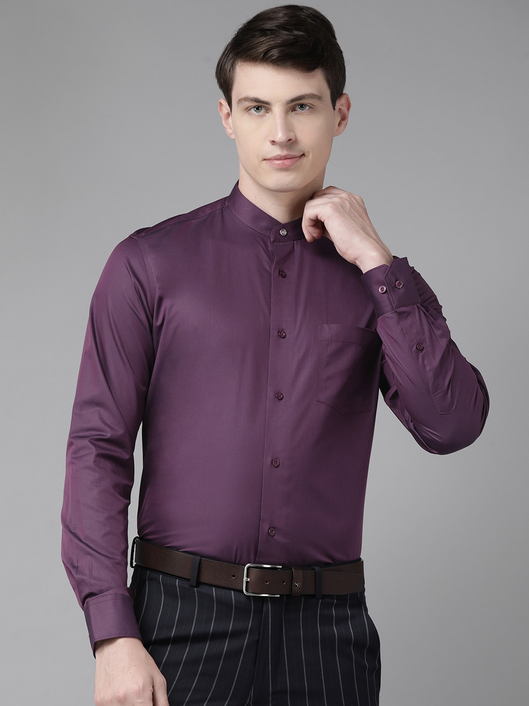 

Blackberrys Pure Cotton Slim Fit Formal Shirt, Purple