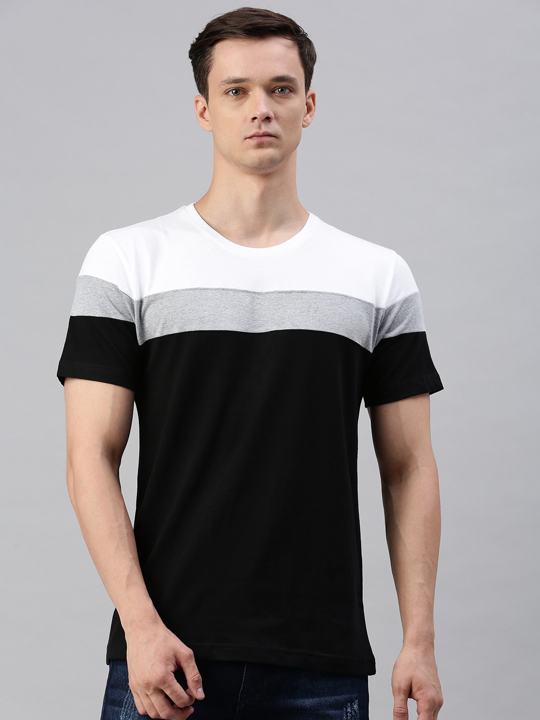 

Urban Dog Colourblocked Pure Cotton T-shirt, Black