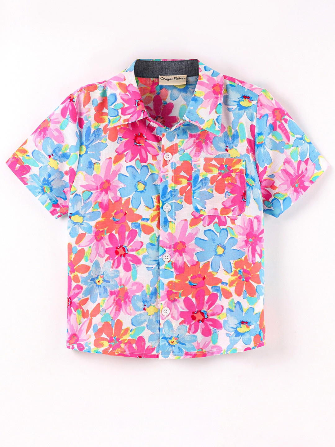 

CrayonFlakes Boys Floral Printed Cotton Opaque Casual Shirt, Off white