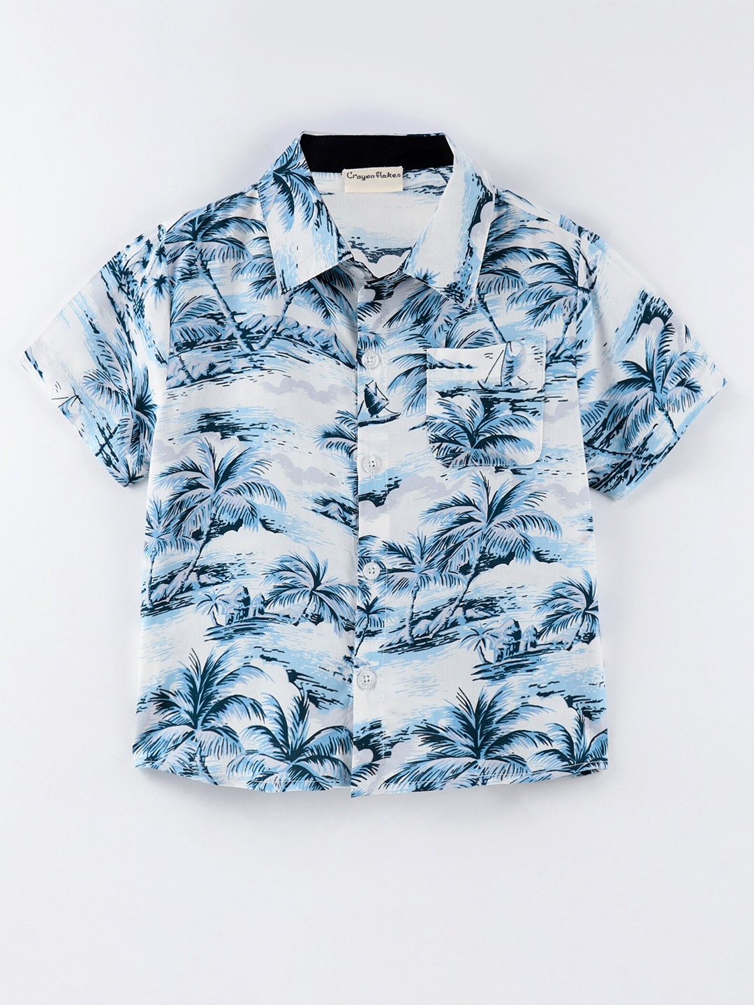 

CrayonFlakes Boys Floral Printed Opaque Casual Shirt, Off white