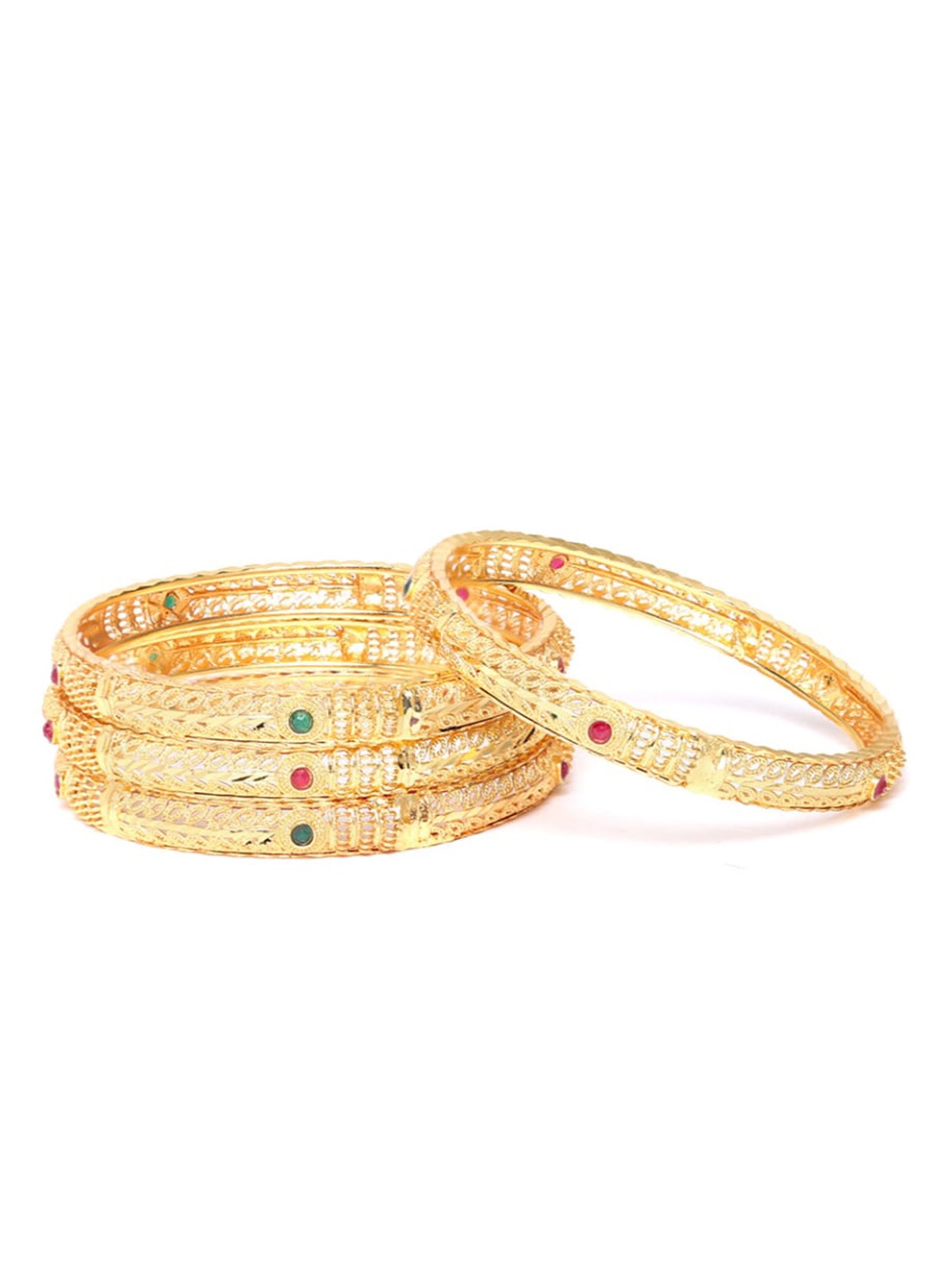 

Anouk Set Of 4 Gold-Plated Stone Studded Bangles