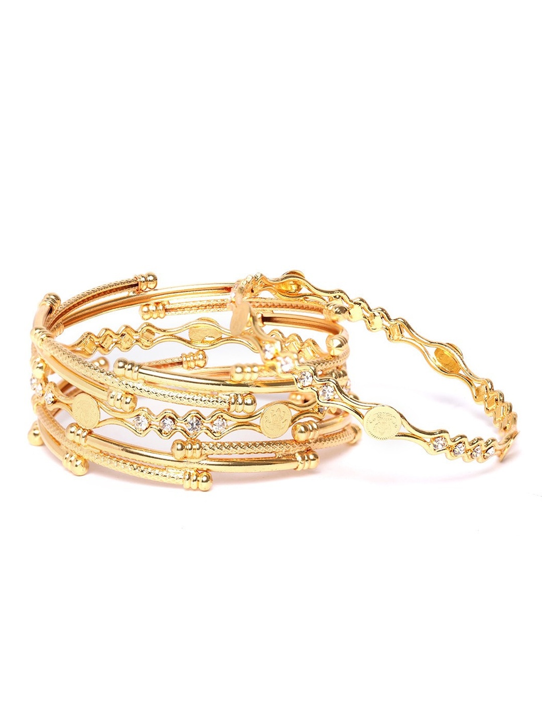 

Anouk Set Of 4 Gold-Plated Stone-Studded Bangles