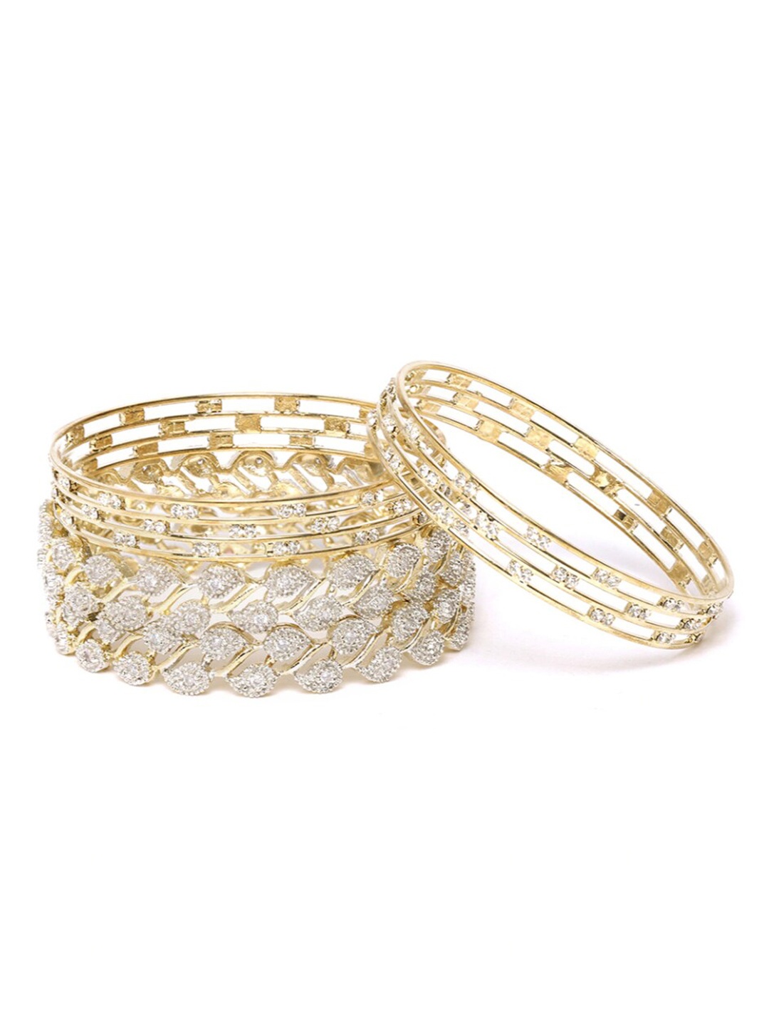 

Anouk Set Of 4 Gold-Plated Stone-Studded Bangles