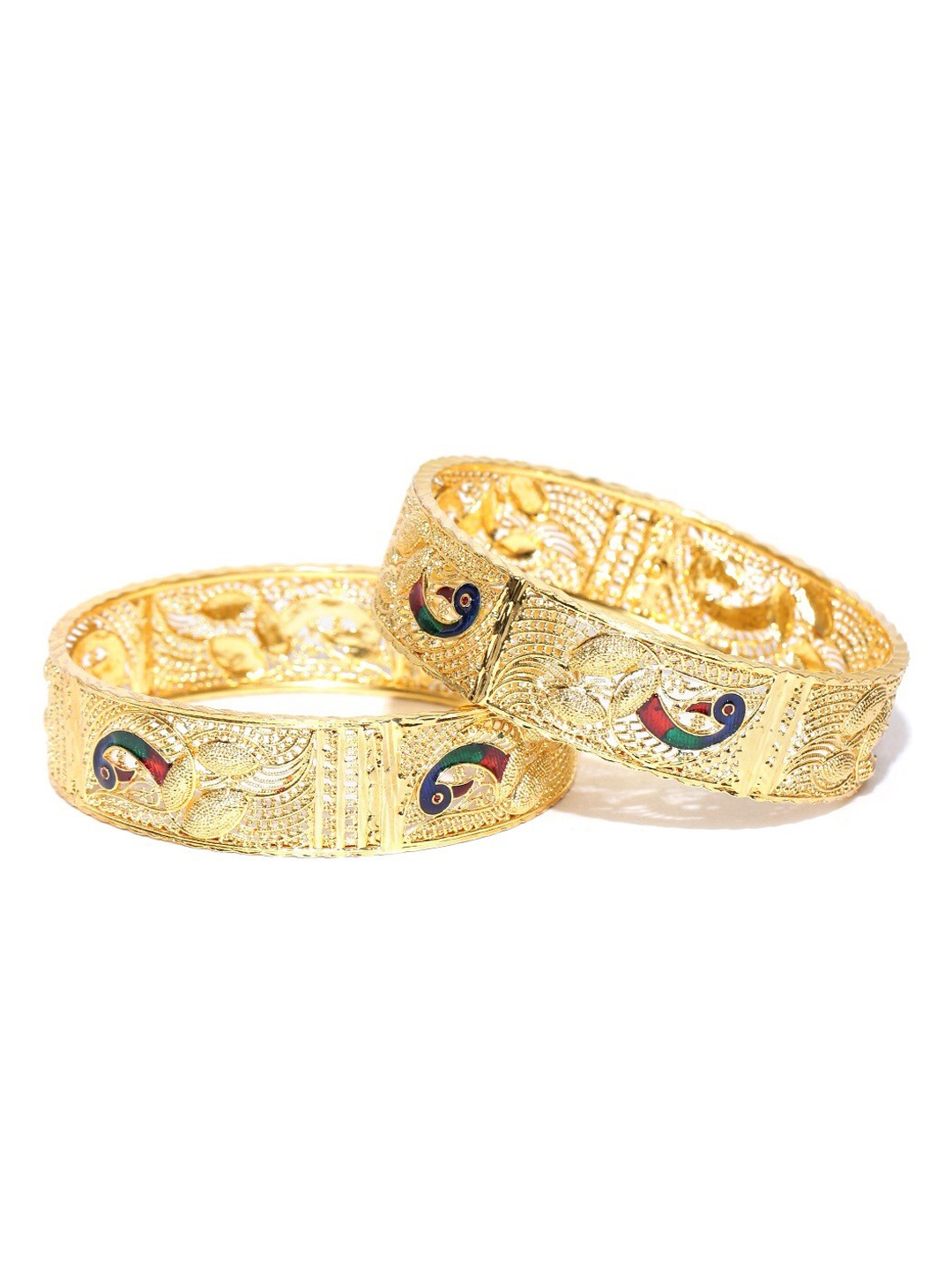 

Anouk Set Of 2 Gold-Plated & Stone-Studded Bangles
