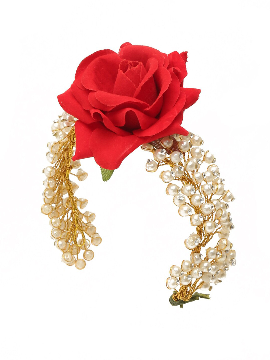 

Anouk Women Floral Embellished Beaded Tiara, Red