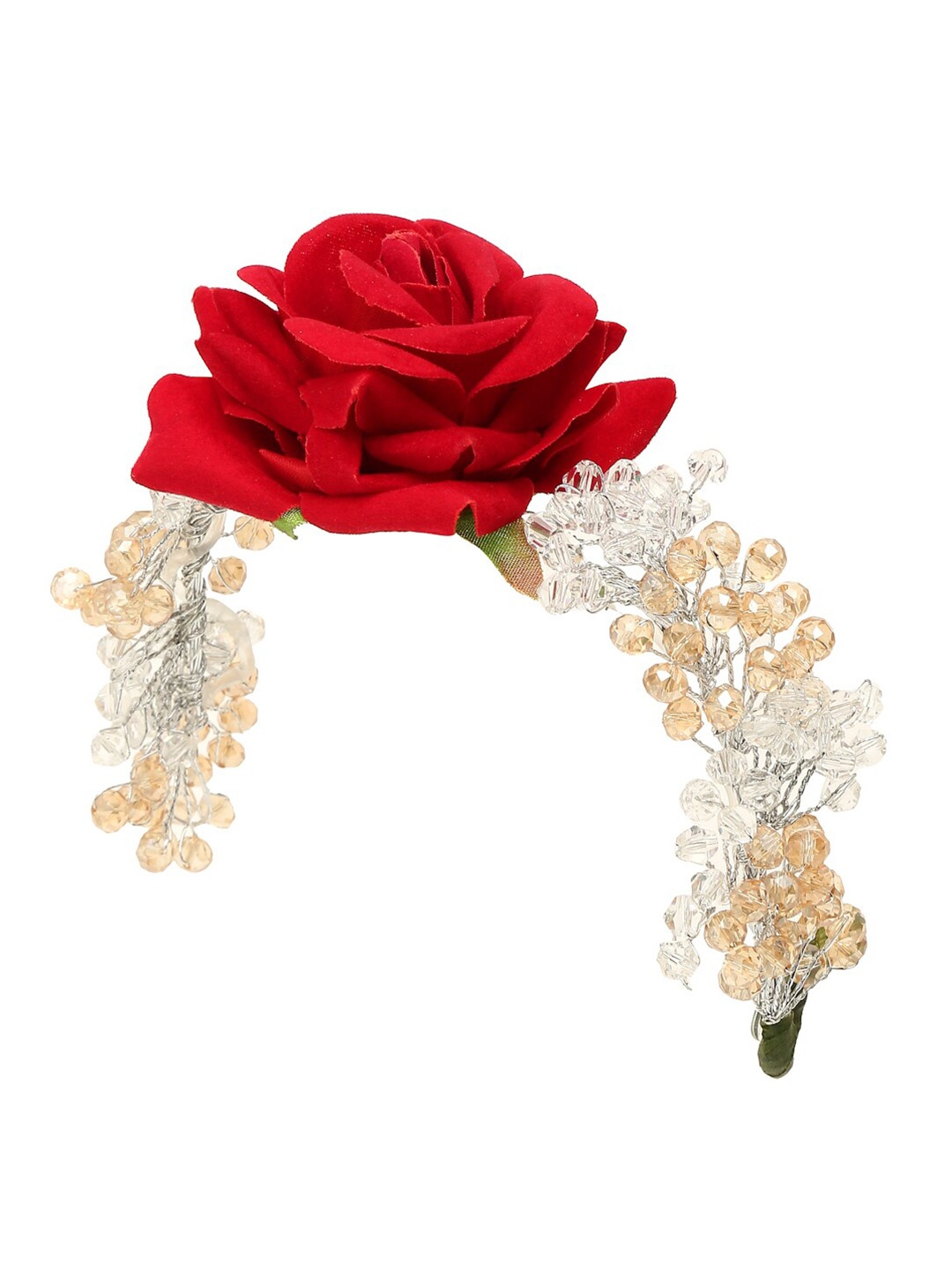 

Anouk Women Floral Beaded Tiara, Red