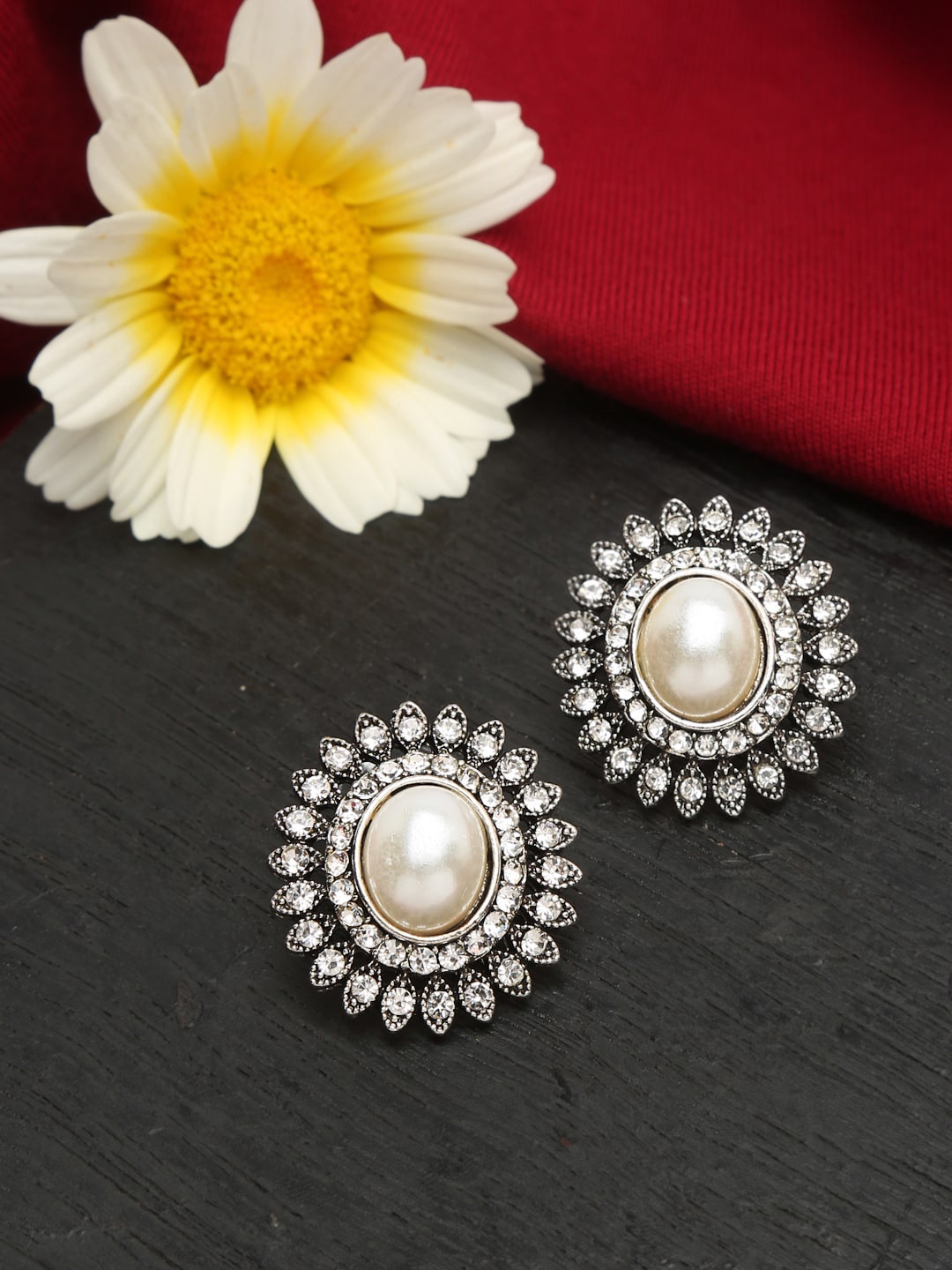 

Anouk Silver-Plated Circular Studs Earrings