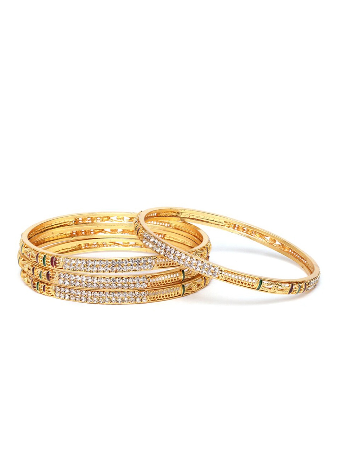 

Anouk Set Of 4 Gold-Plated Stone Studded Bangles