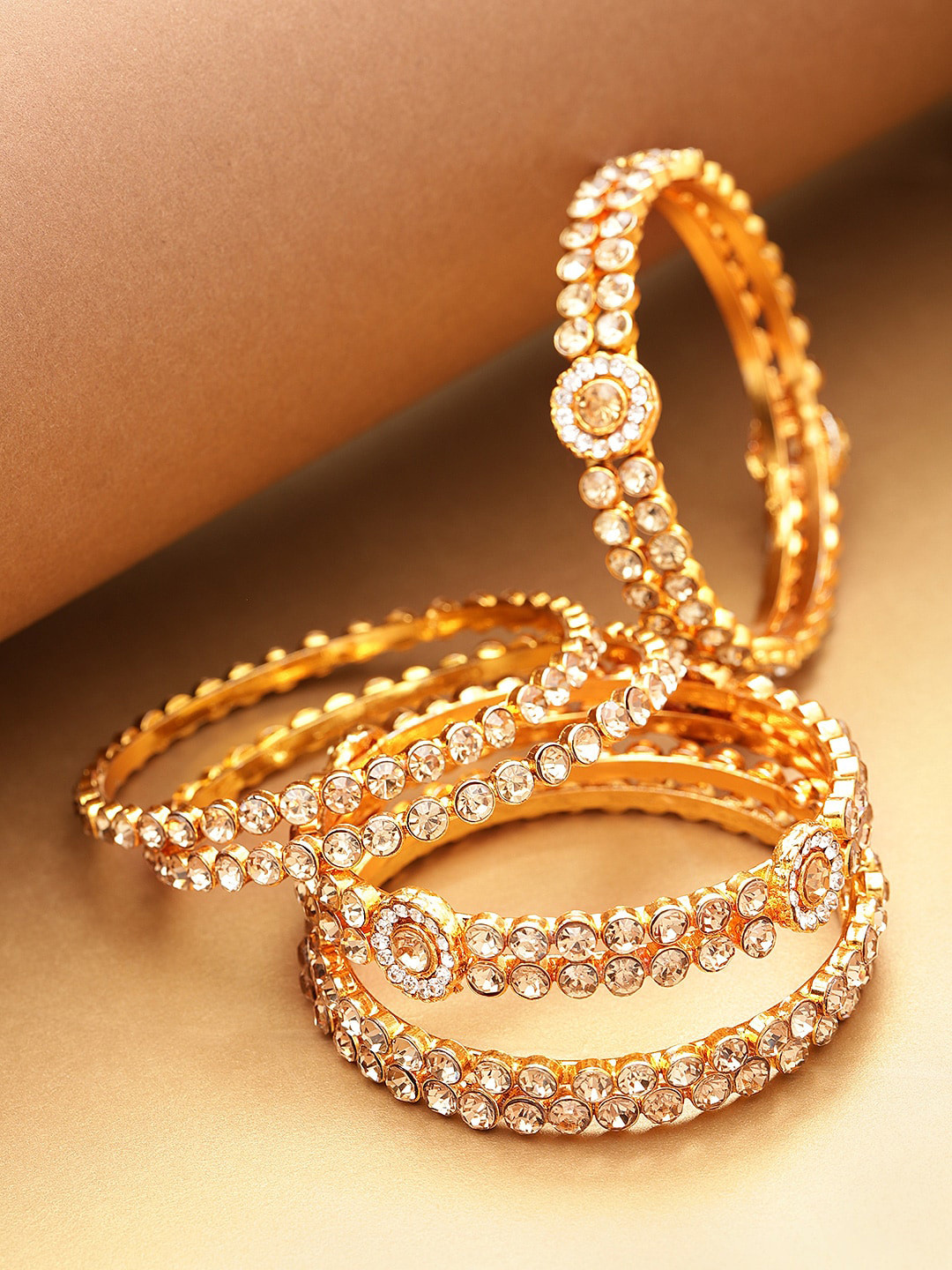 

Anouk Set Of 6 Gold-Plated Stone Studded Bangles