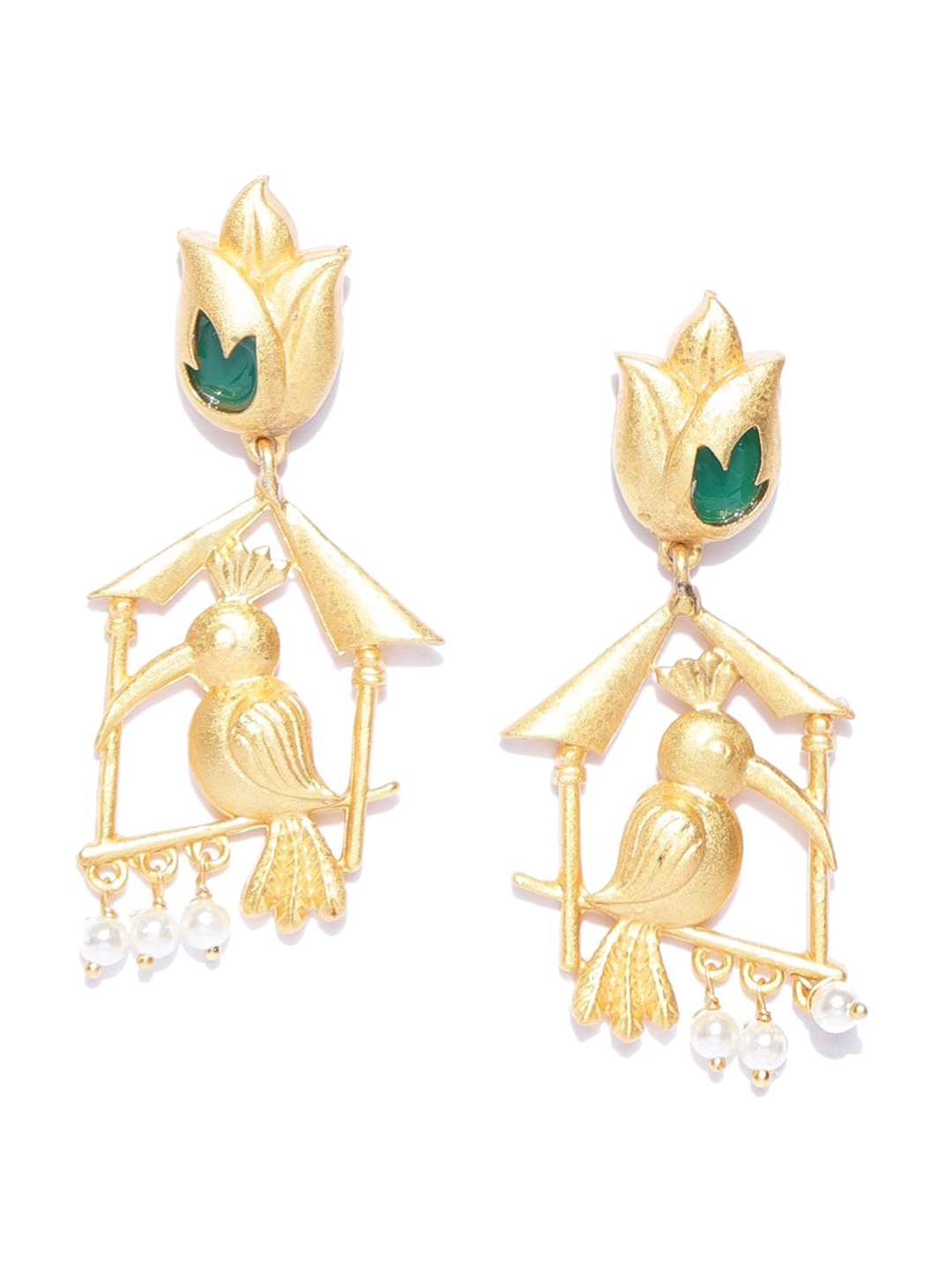 

Anouk Gold-Plated Contemporary Beaded Drop Earrings