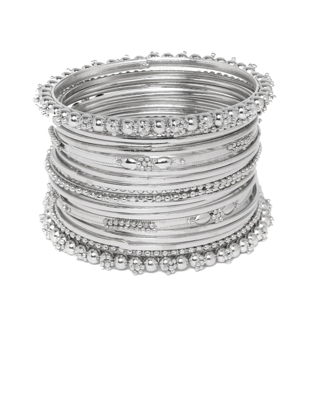 

Anouk Set Of 20 Silver-Plated Beaded Bangles
