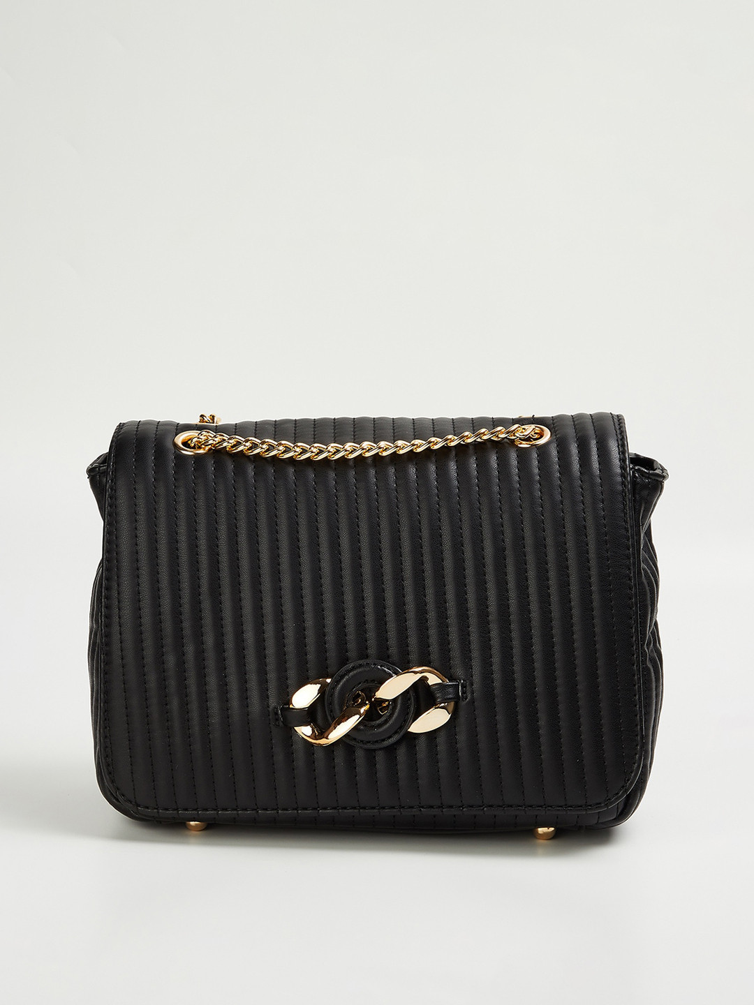 

Ginger by Lifestyle Structured Sling Bag with Quilted, Black
