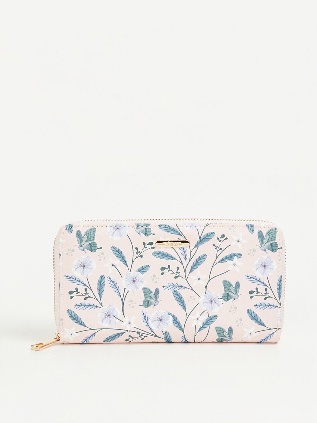 

Ginger by Lifestyle Women Floral Printed Zip Around Wallet, Pink