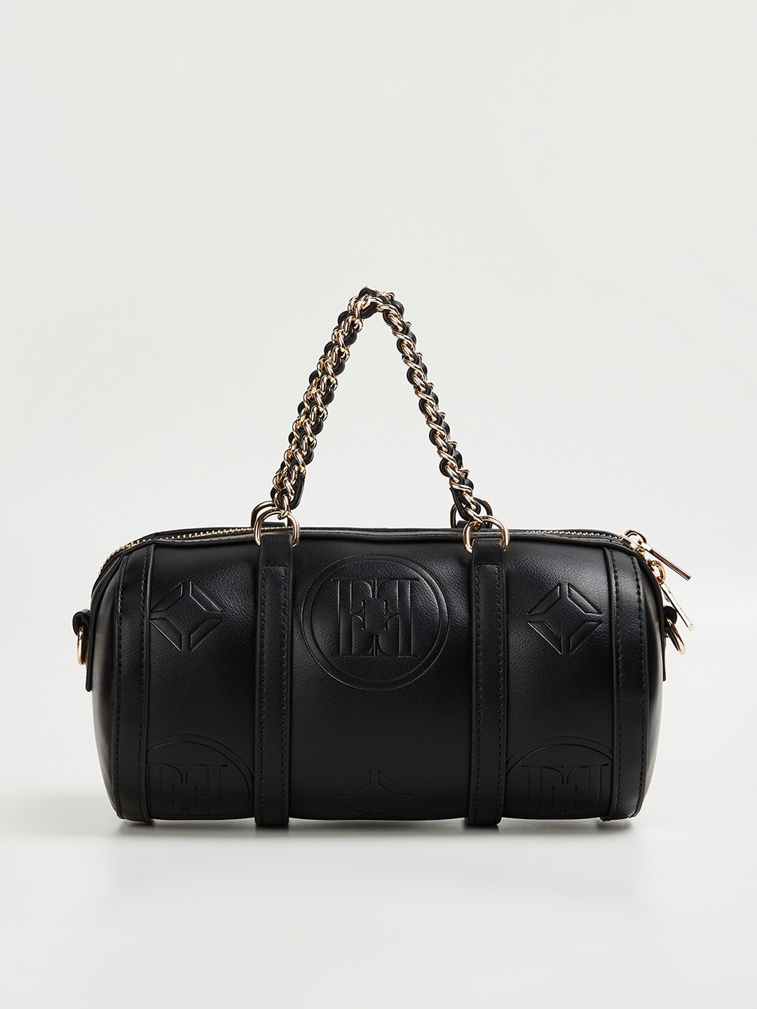 

ELLE Textured Structured Handheld Bag, Black