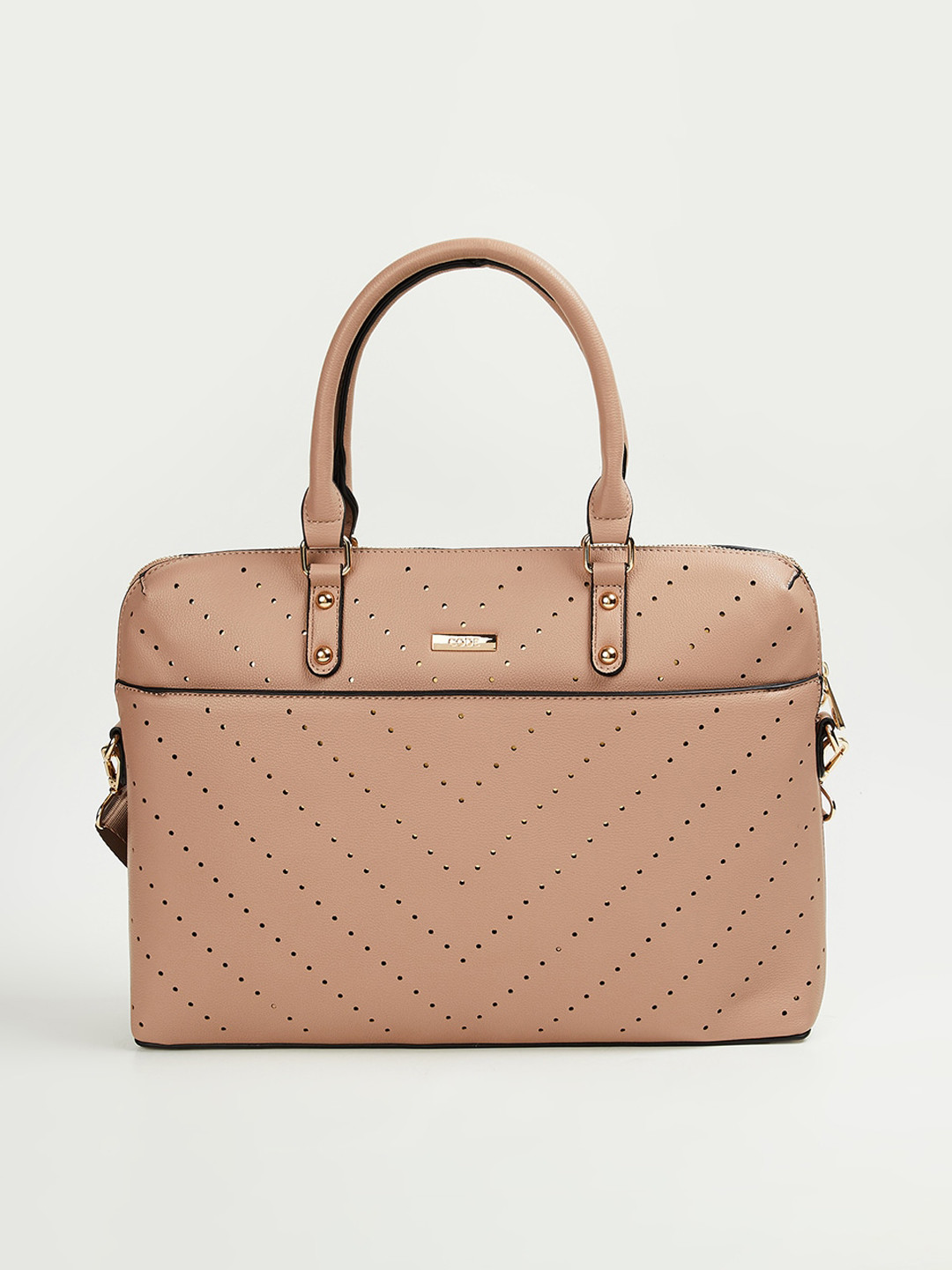 

CODE by Lifestyle Textured Structured Handheld Bag, Brown