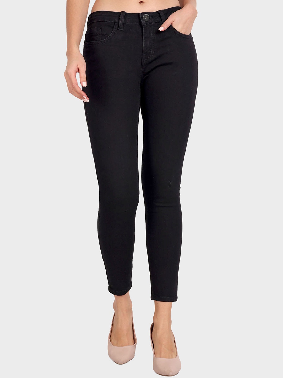 

Mast & Harbour Women Black Skinny Fit Clean Look Stretchable Jeans