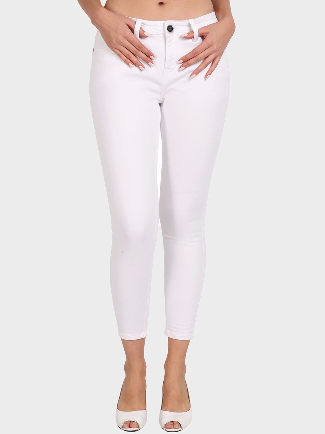 

Mast & Harbour Women White Skinny Fit Clean Look Stretchable Jeans