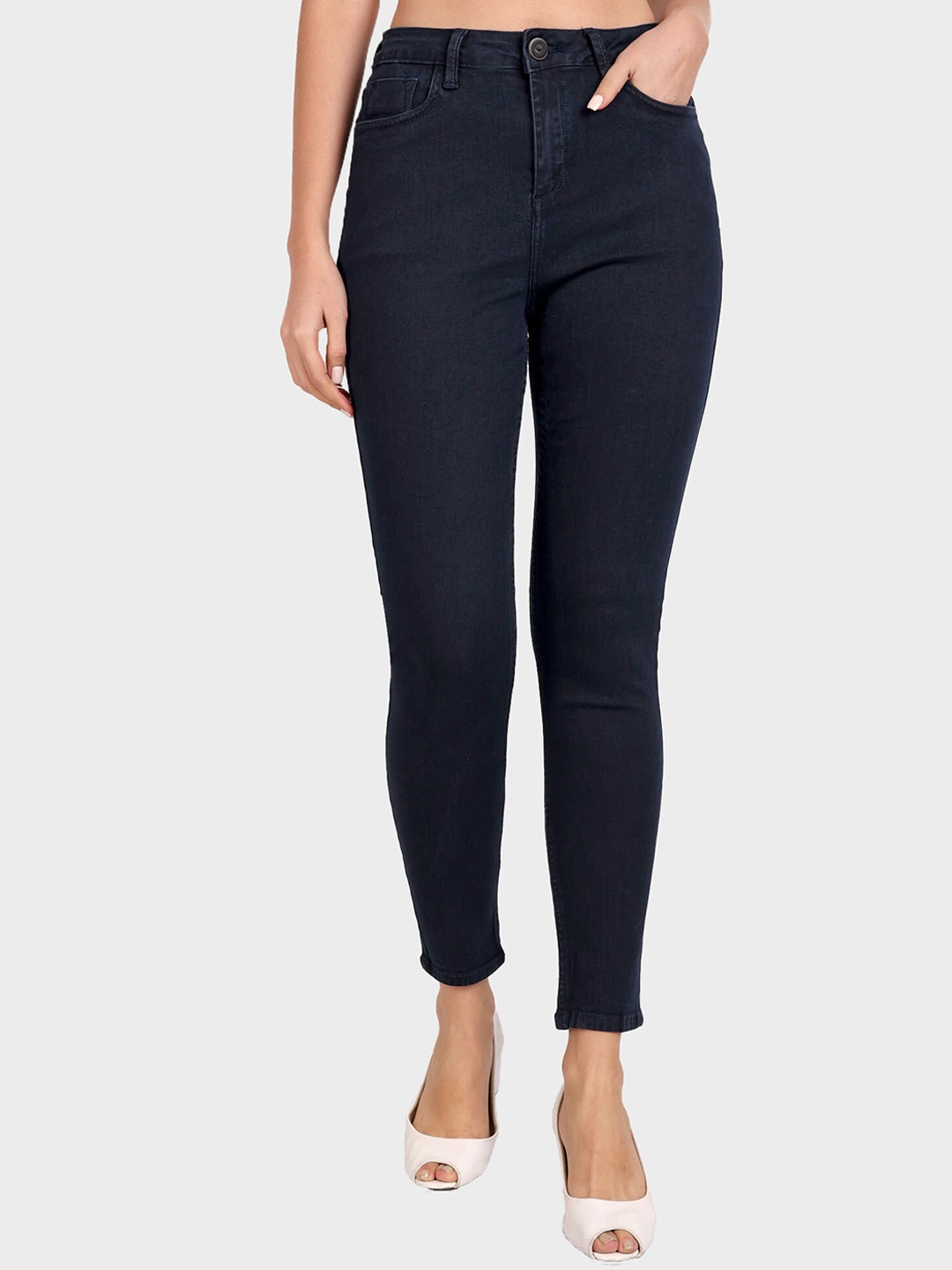 

Mast & Harbour Women Navy Blue Skinny Fit High-Rise Stretchable Jeans