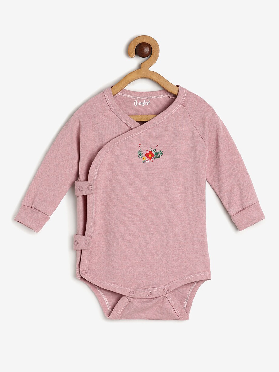 

CHAYIM Infant V-Neck Bodysuit, Pink