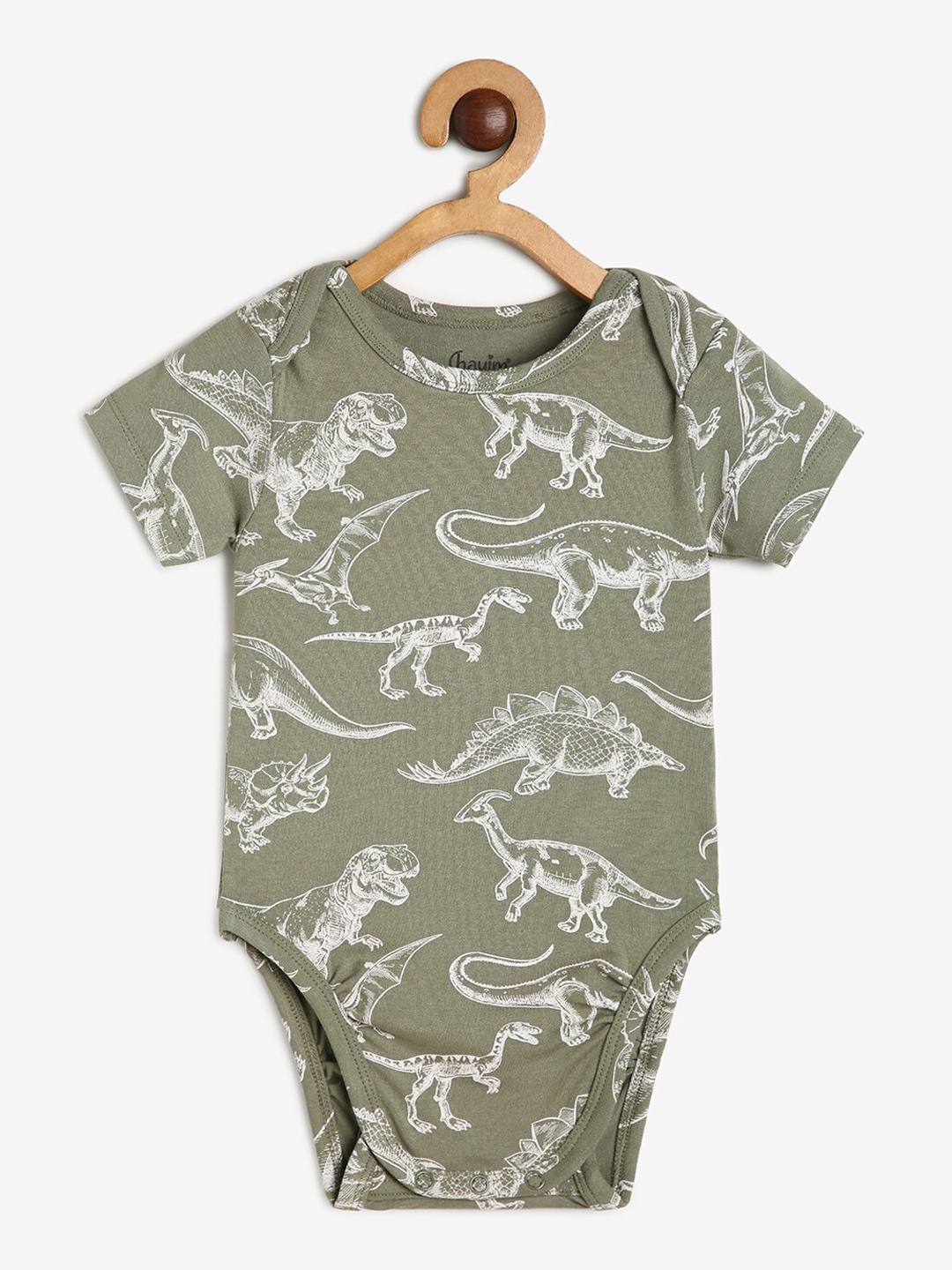 

CHAYIM Infants Conversational Printed Expandable Bodysuit, Green