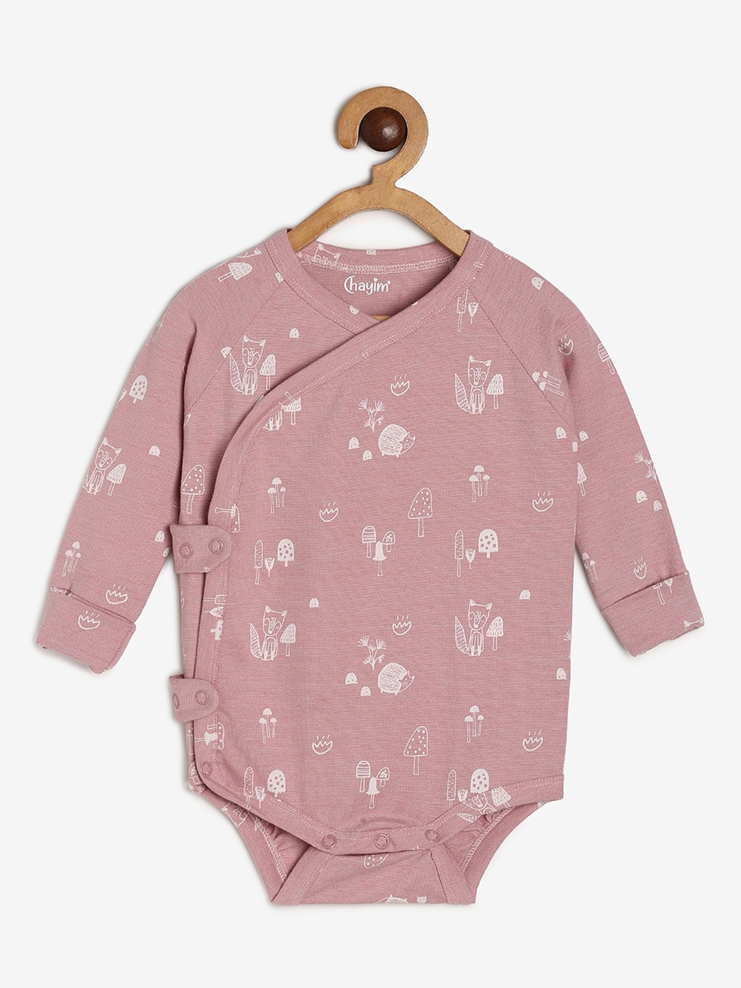 

CHAYIM Infants Conversational Printed Flexible Bodysuit, Pink