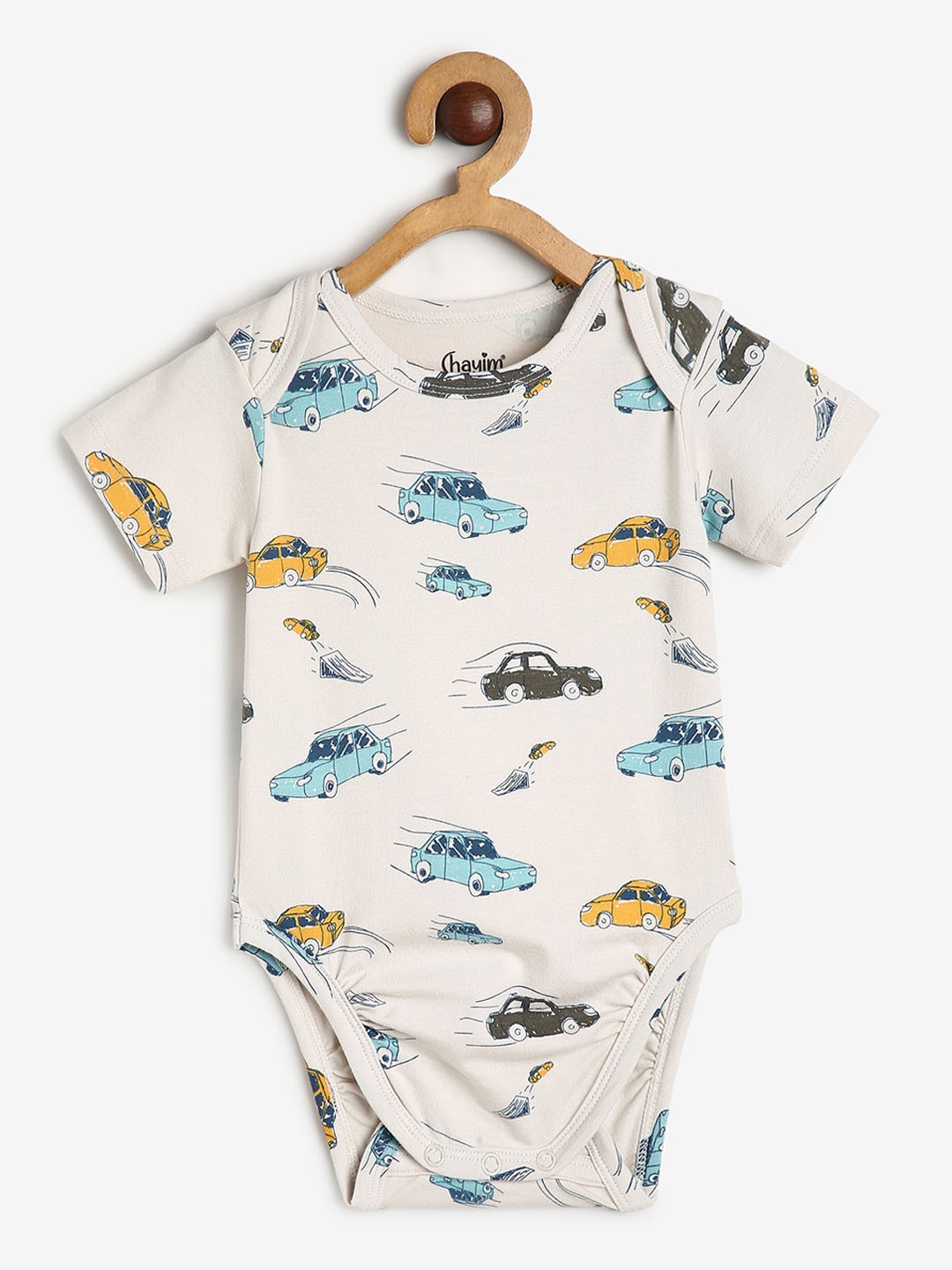 

CHAYIM Infants Conversational Printed Bodysuit, Off white