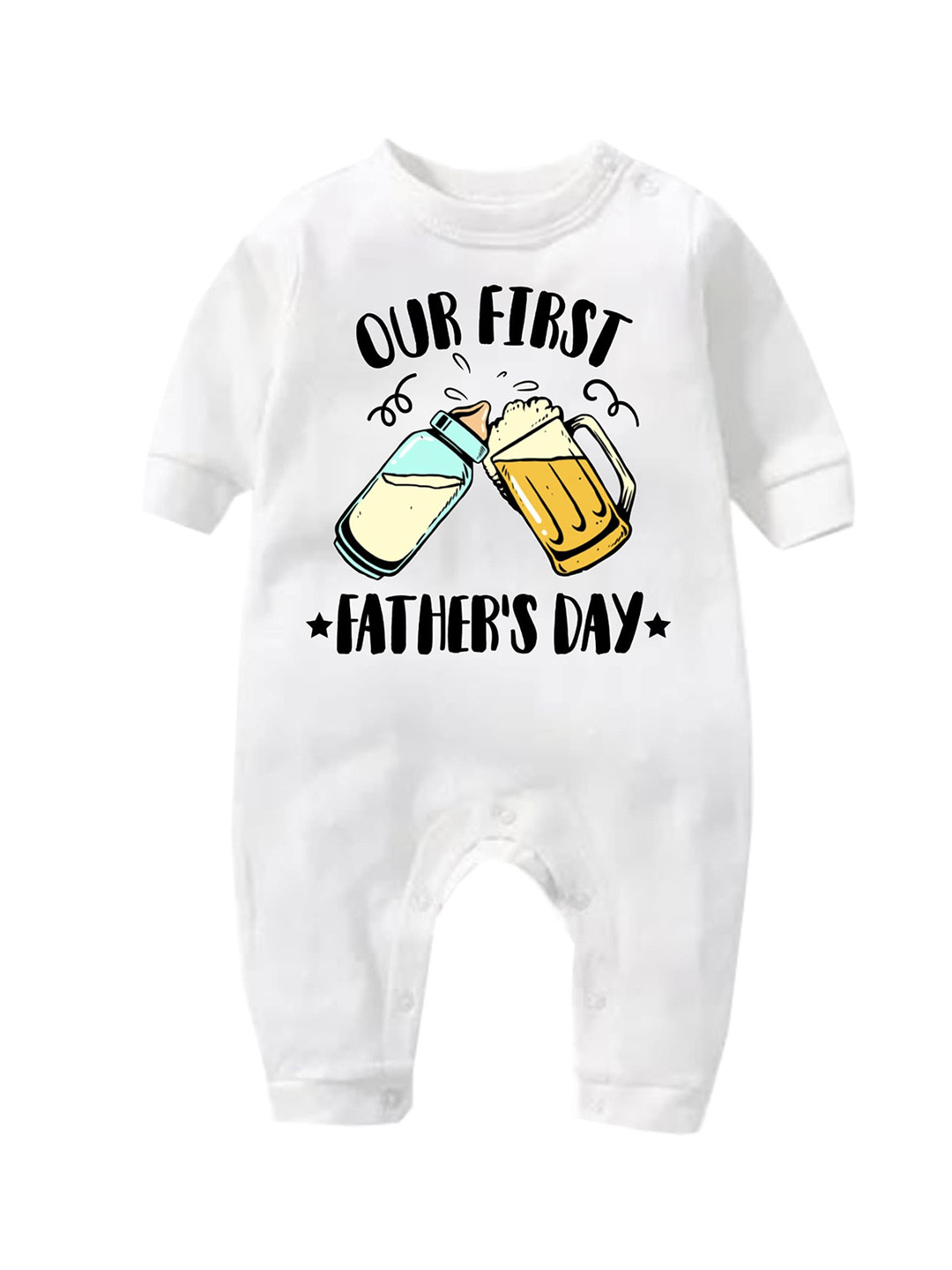 

KNITROOT Infant Printed Cotton Rompers, White