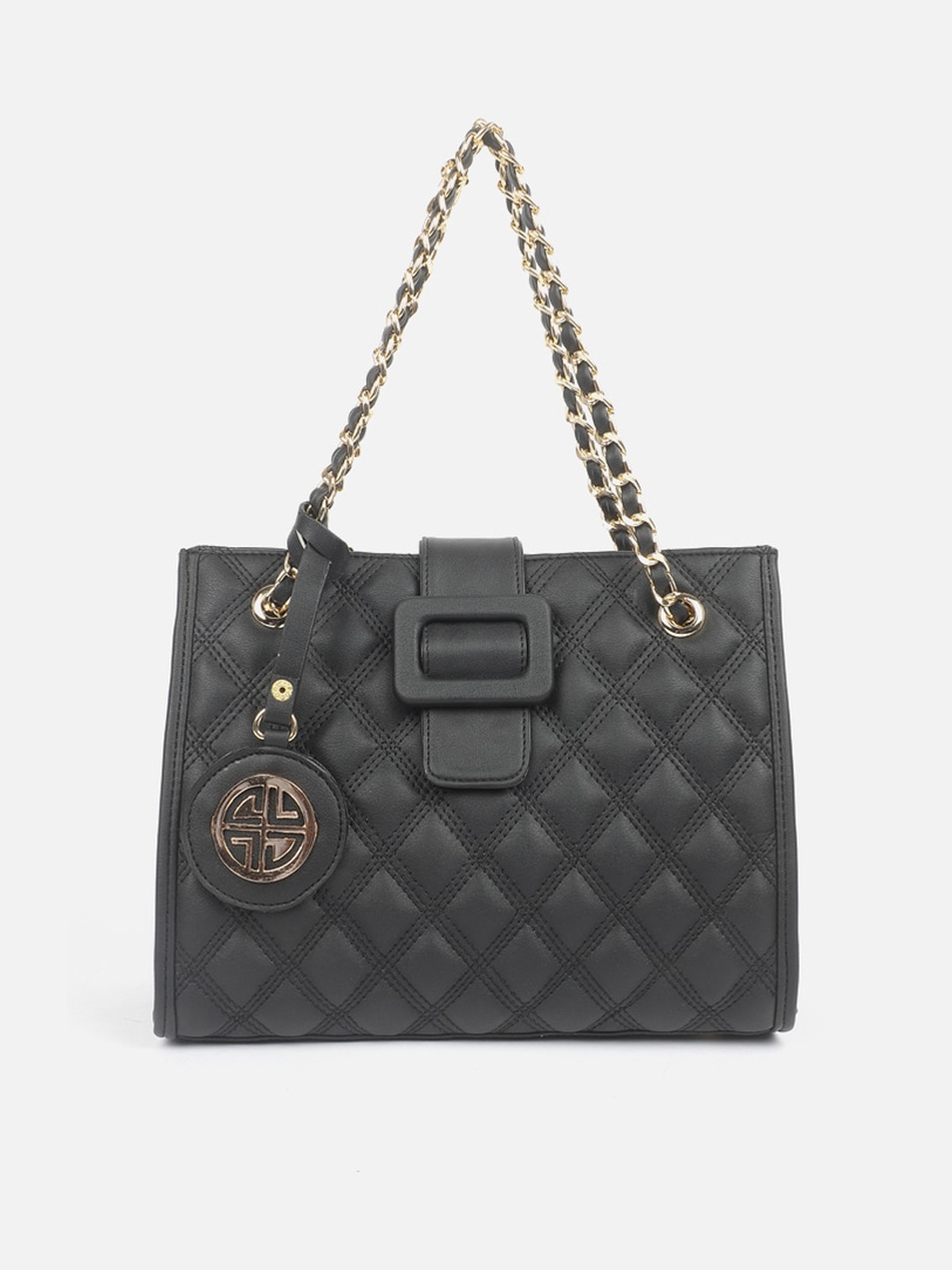 

Carlton London Textured Structured Handheld Bag With Quilted, Black