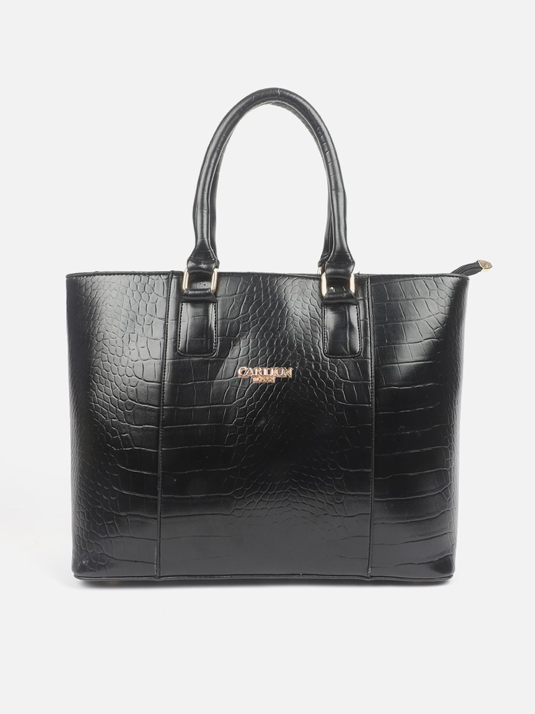 

Carlton London Textured Structured Tote Bag, Black
