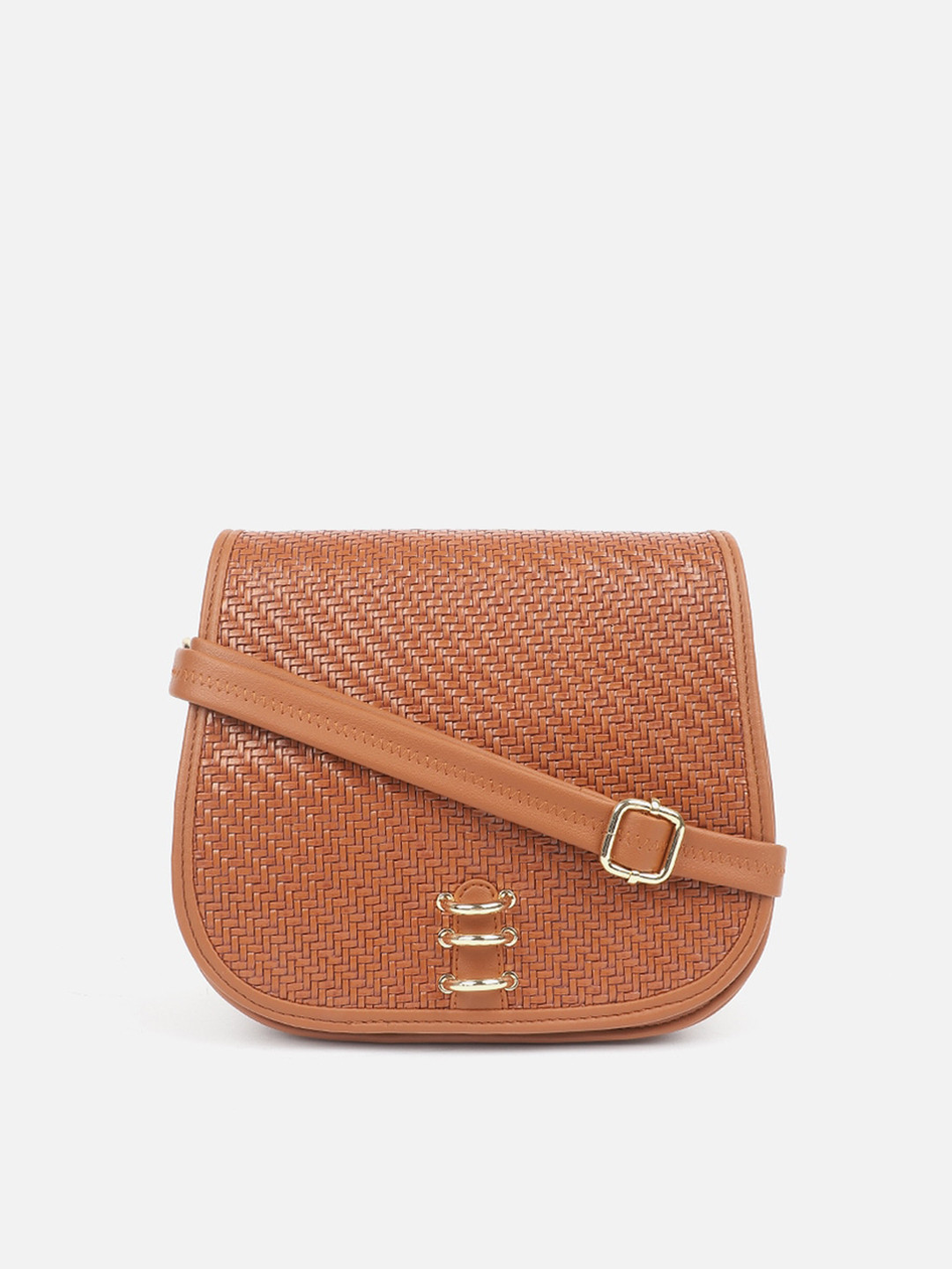 

Carlton London Textured Structured Sling Bag, Tan