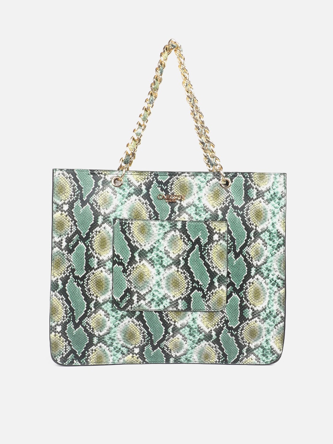 

Carlton London Animal Printed Structured Tote Bag, Green