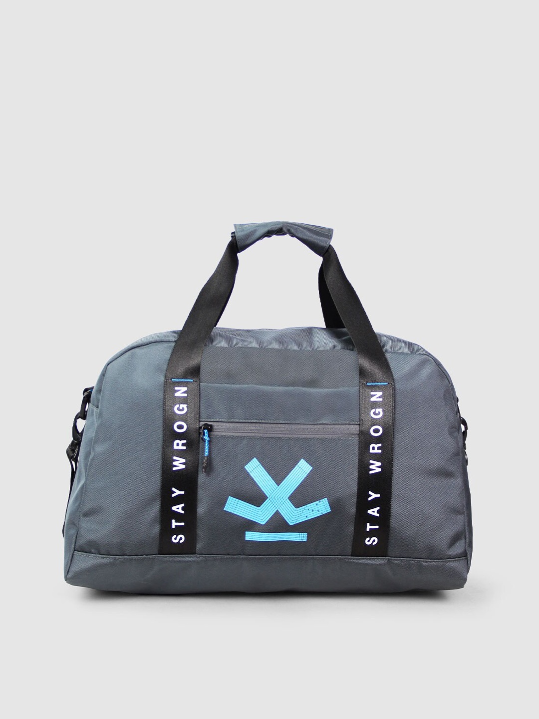 

WROGN Printed Duffel Bag, Grey