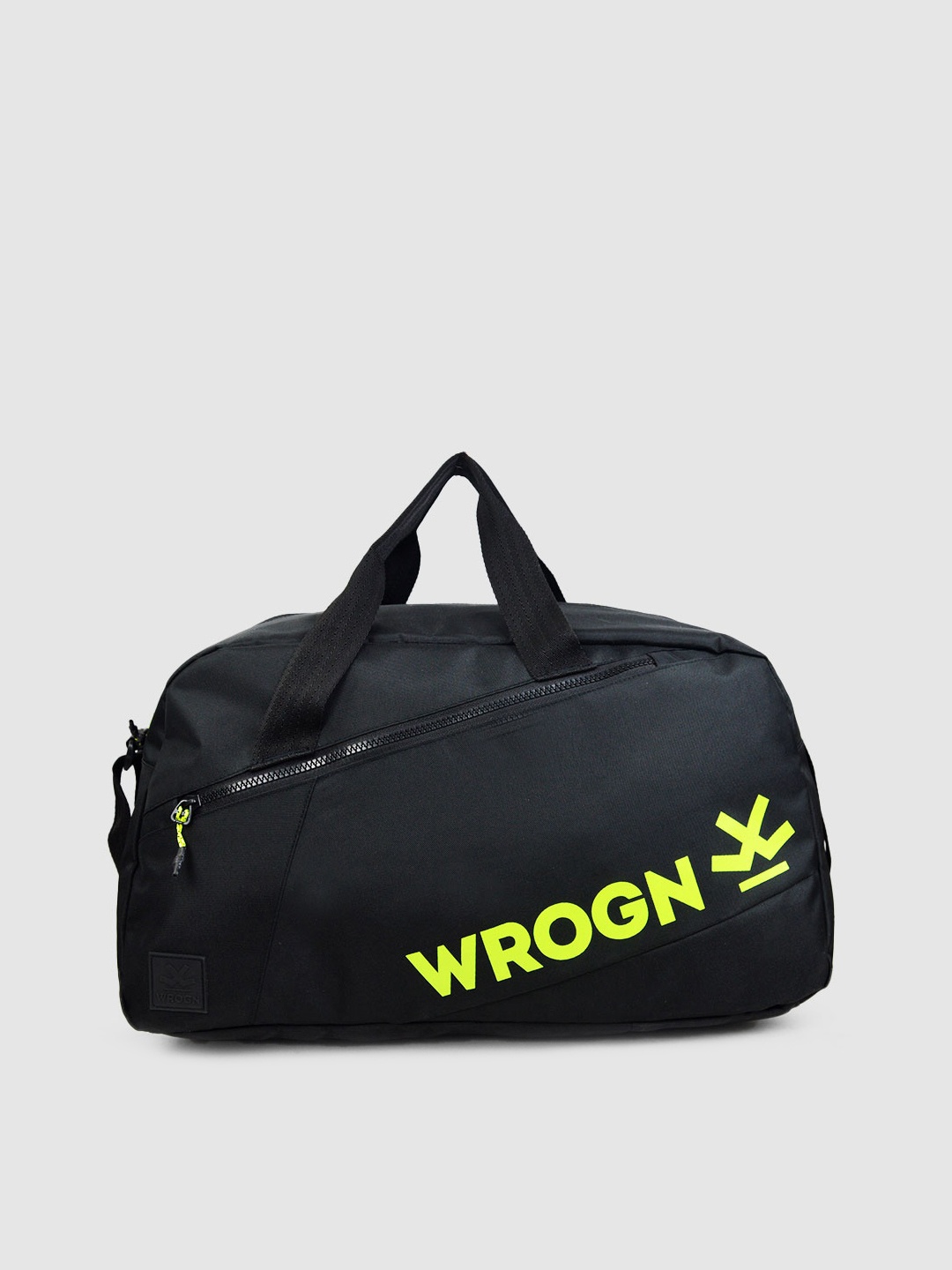 

WROGN Printed Duffel Bag, Black