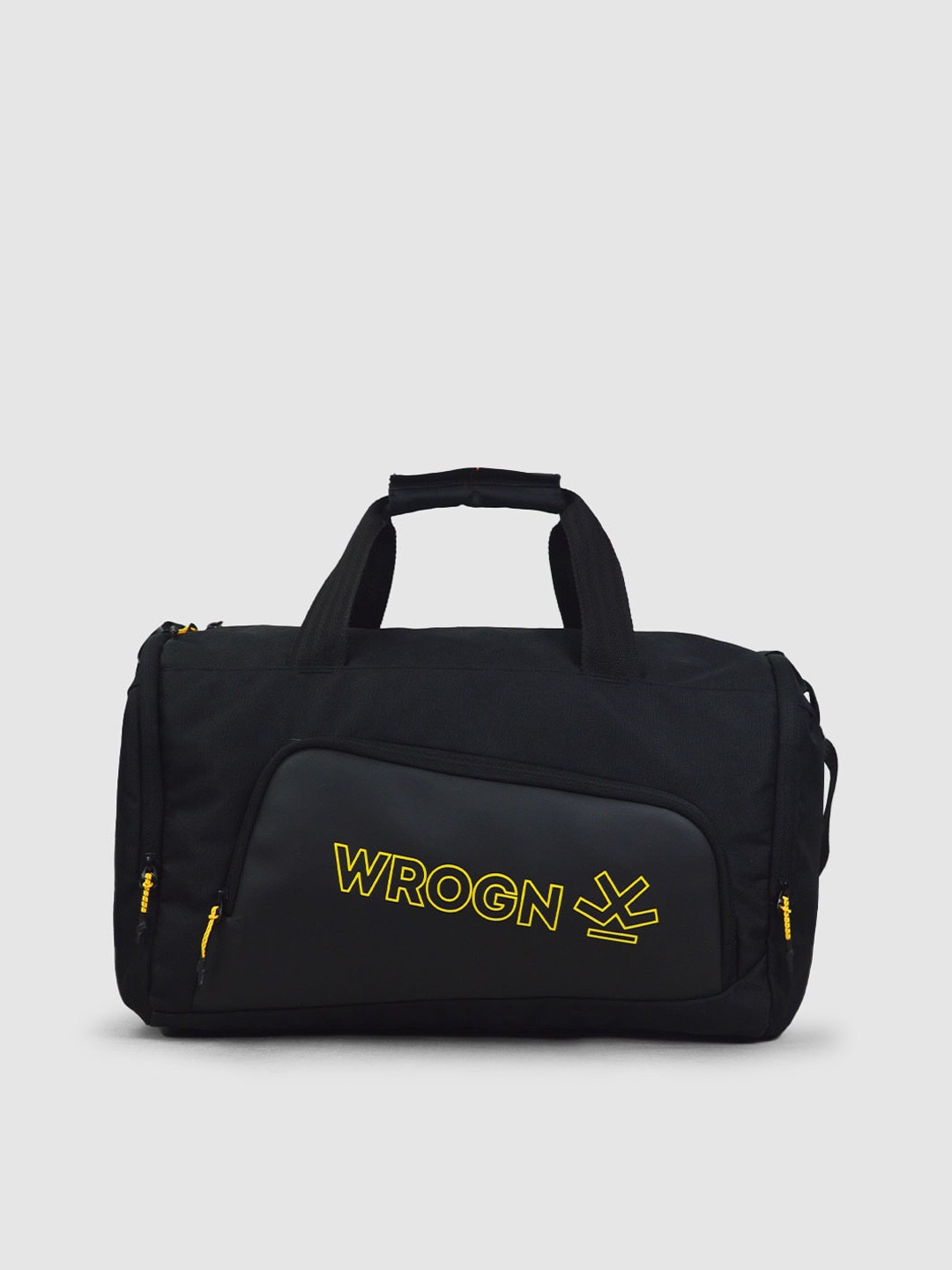 

WROGN Printed Duffel Bag, Black
