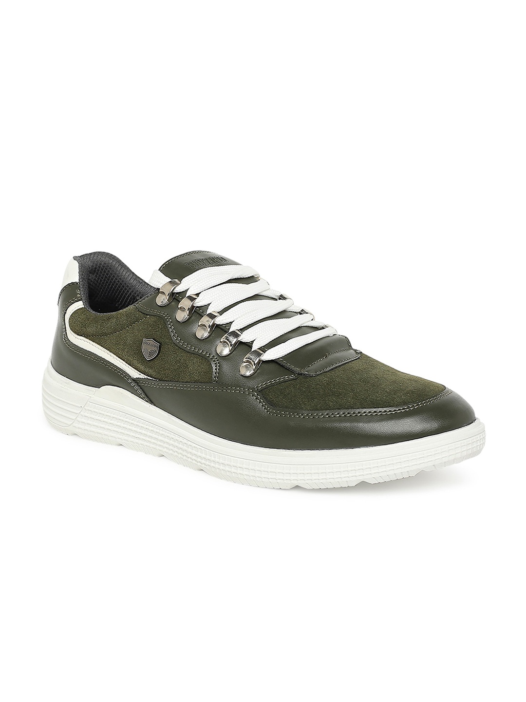 

Buckaroo Men Textured Leather Sneakers, Green