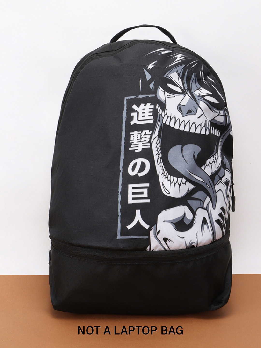 

Bewakoof Black & White Graphic Printed Backpack
