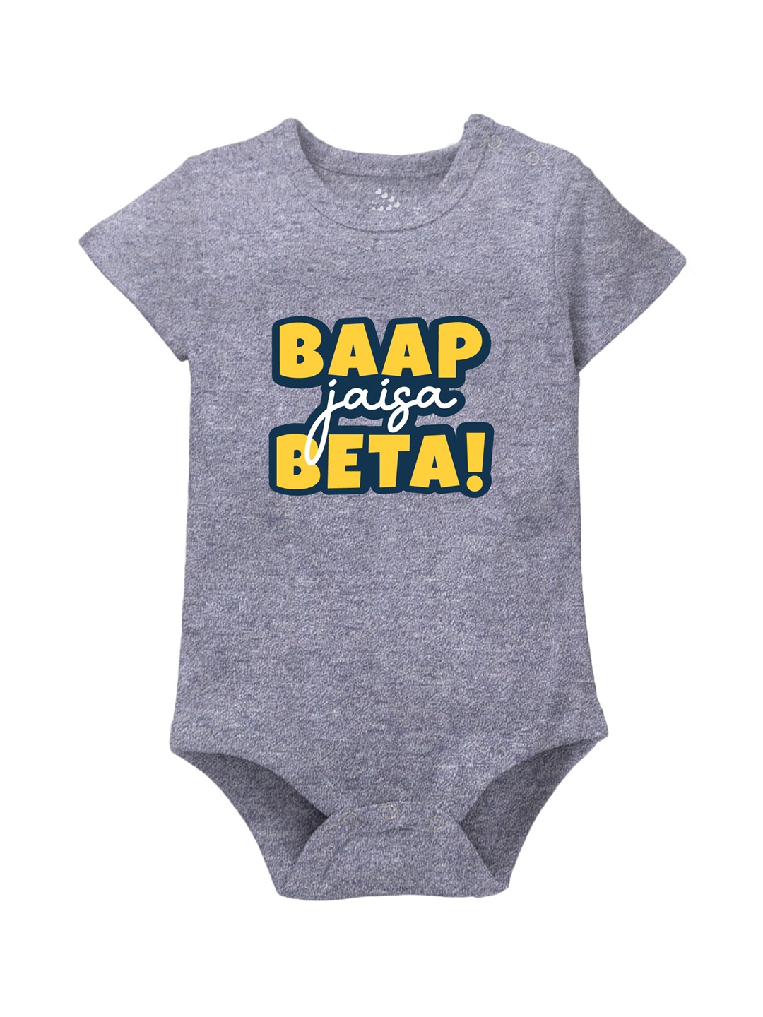 

Zeezeezoo Infants Dad Printed Pure Cotton Bodysuit, Grey melange