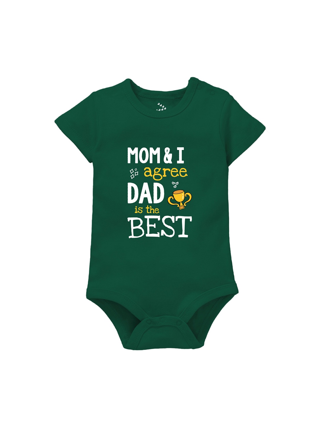 

Zeezeezoo Infants Best Dad Printed Pure Cotton Bodysuit, Green